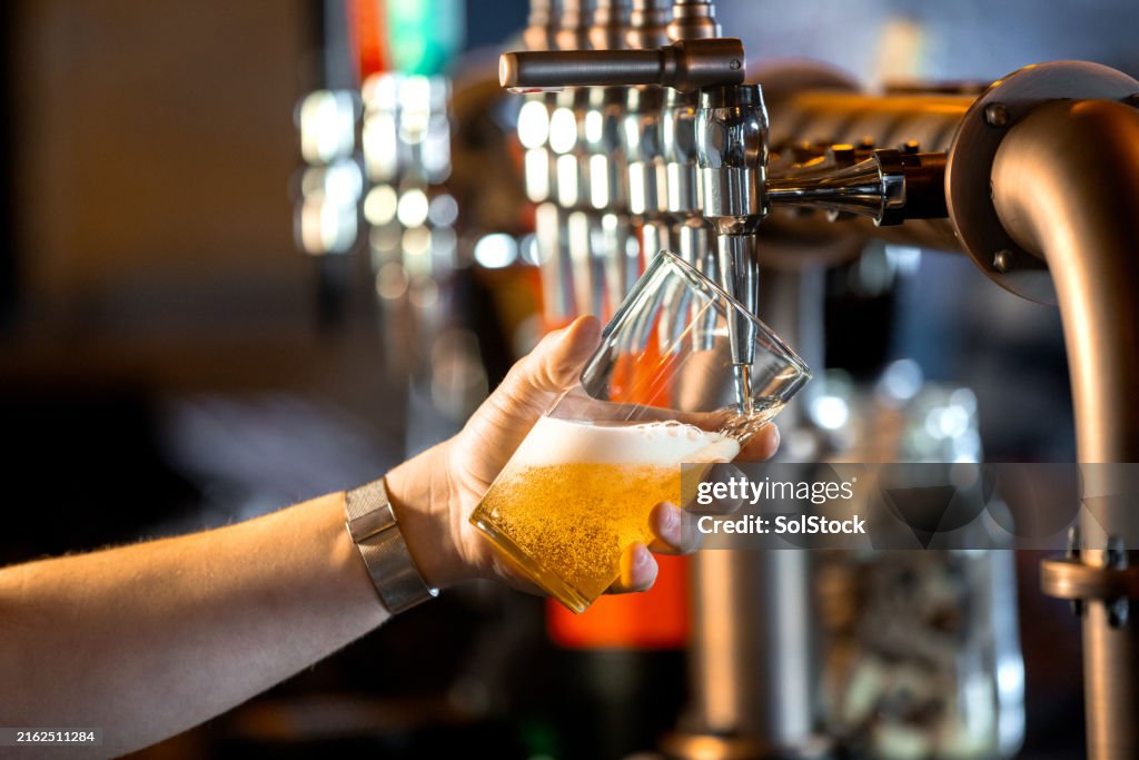 Pouring a Pint in a Bar