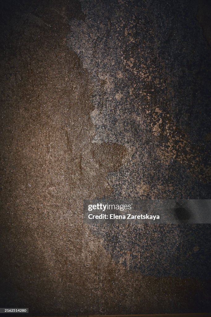 Abstract Brown Chocolate Metallic Background Texture Concrete or Plaster hand made wall