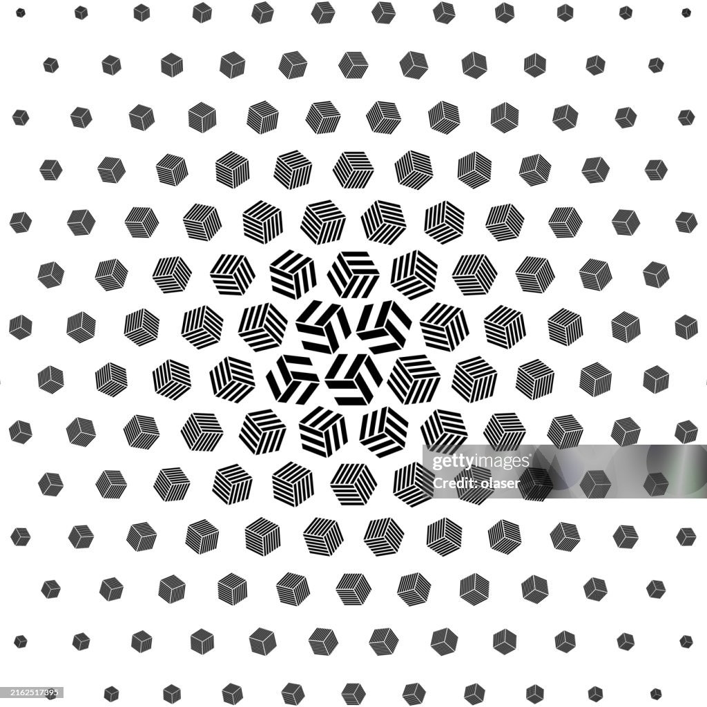 Simple Cubic Pattern Cube Pattern With Sides Covered By Rectangles High-Res Vector Graphic ...