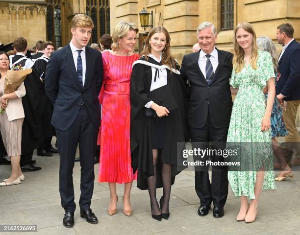 Princess Elisabeth, Duchess of Brabant, takes part in the Oxford University graduation ceremony at the Sheldonian Theatre in Oxford. The Princess...
