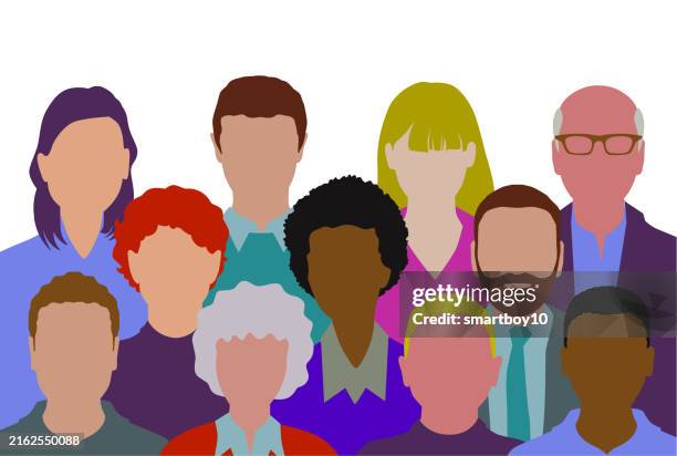 illustrazioni stock, clip art, cartoni animati e icone di tendenza di gruppo eterogeneo di persone - multiculturalismo