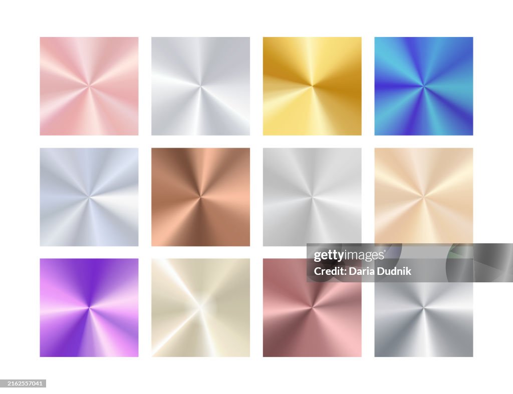 Metallic Radial Conical Gradients Set Various Metals And Alloys Square ...