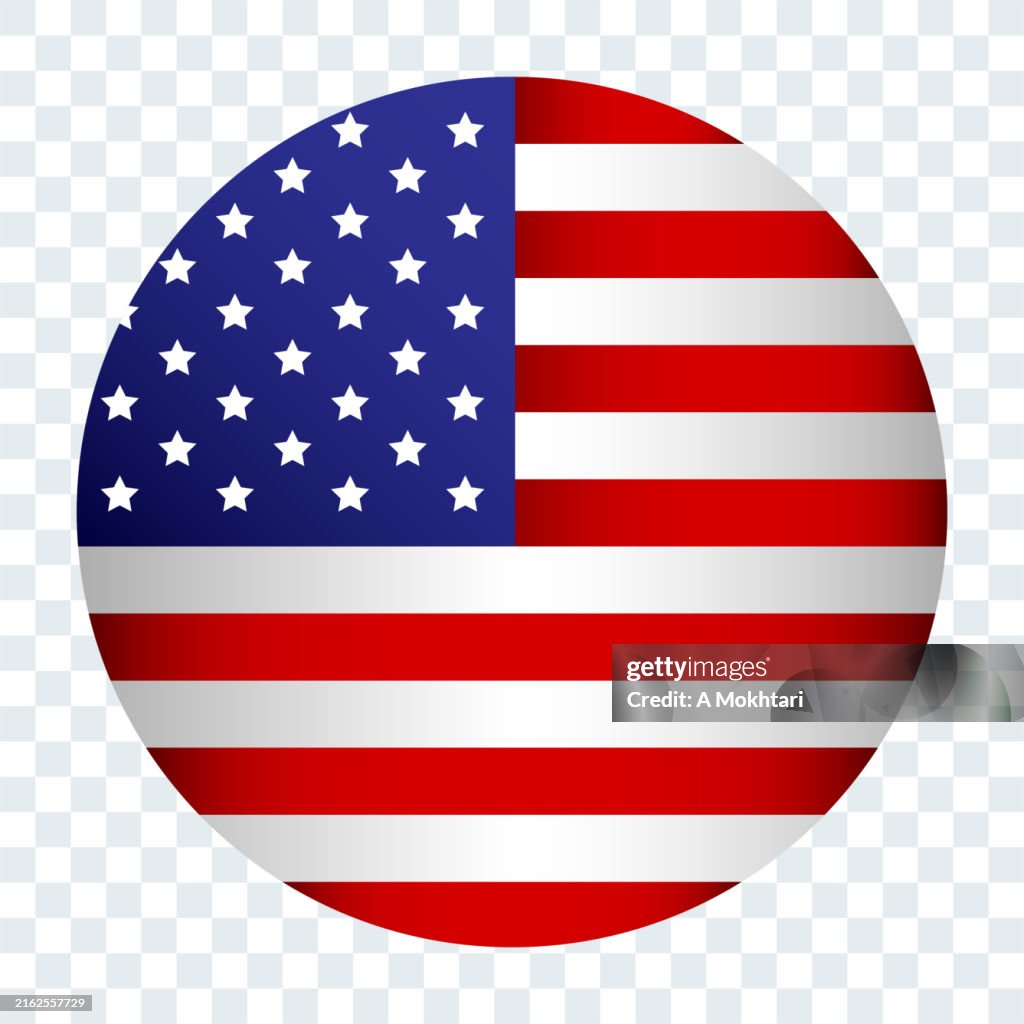 Round Rsa Flag American Flag In Circular Shape On Transparent Background High-Res ...