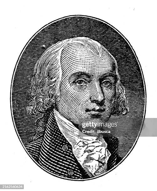 us presidents: james madison - james madison us president stock illustrations
