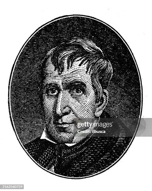 us presidents: william henry harrison - william henry harrison us president stock illustrations