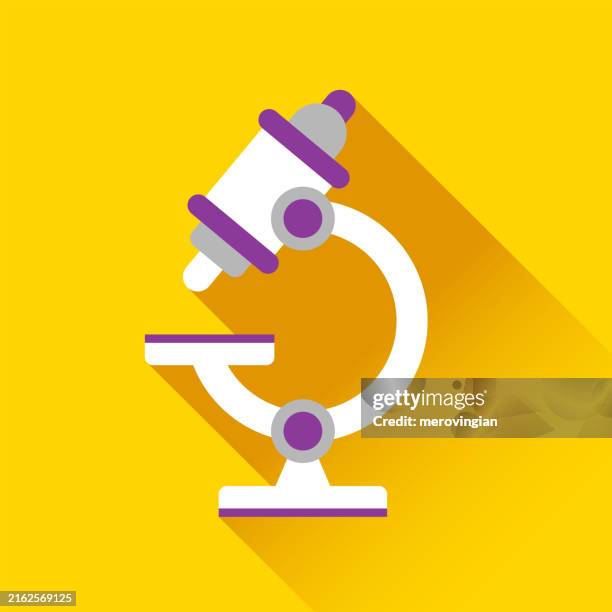microscope with long shadow - microscope slide stock illustrations
