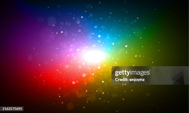 bright abstract rainbow sparkles background - rainbow glitter background stock illustrations