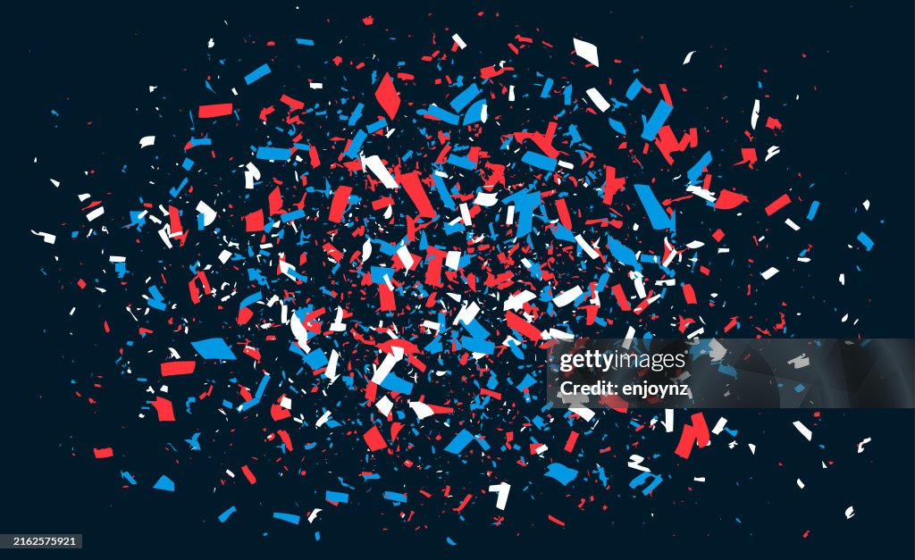 4th of July stars confetti explosion USA background