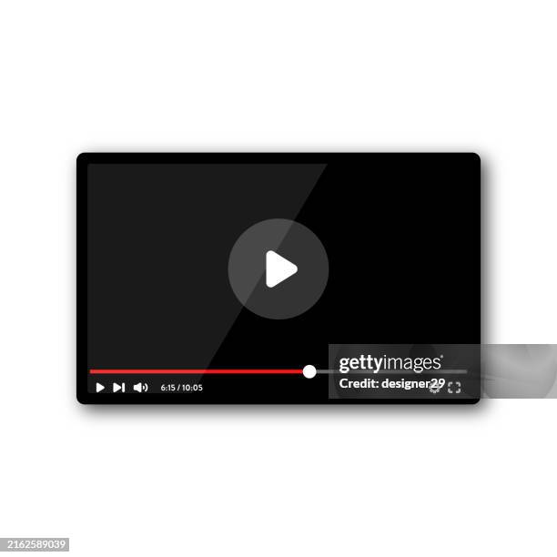 ilustraciones, imágenes clip art, dibujos animados e iconos de stock de video player template vector design. - panel de control