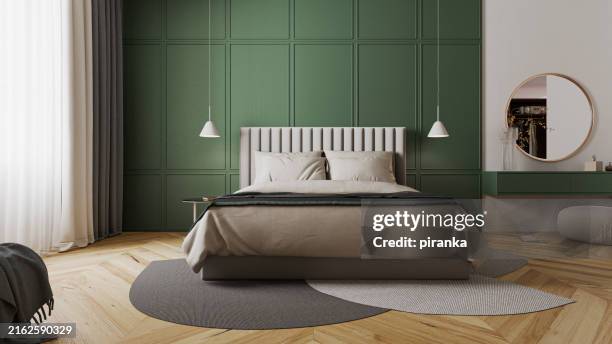 moderne schlafzimmer - schlafzimmer stock-fotos und bilder