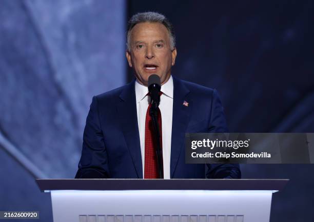 Businessman Steven Witkoff speaks on stage on the fourth day of the Republican National Convention at the Fiserv Forum on July 18, 2024 in Milwaukee,...