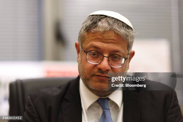 Itamar Ben Gvir, Israel's national security minister, during an interview in his office at the Knesset in Jerusalem, Israel, on Monday, July 22,...
