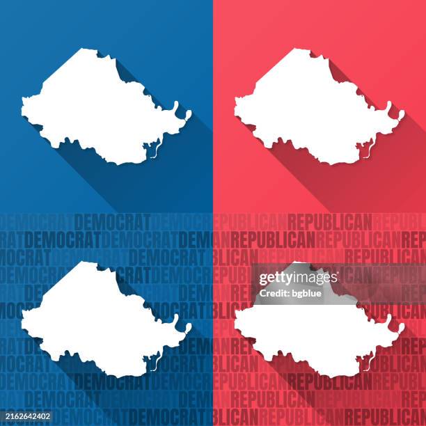chesterfield county, virginia. maps on blue and red backgrounds - chesterfield stock illustrations