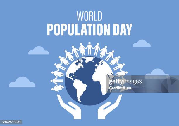 stockillustraties, clipart, cartoons en iconen met world population day - bevolkingsdichtheid