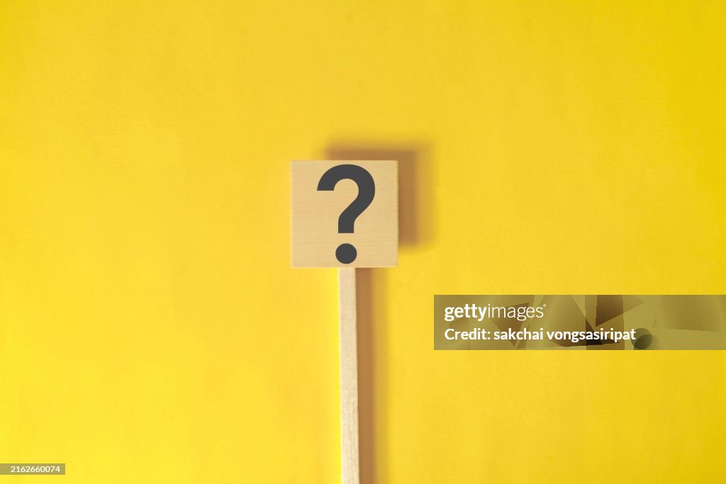Question Charge. Sign Question Mark Symbol On Wooden Sign High-Res Stock Photo - Getty Images