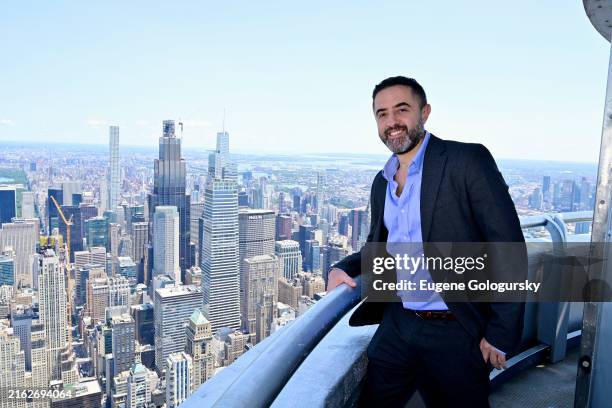 Consul General of Colombia in New York Andrés Mejía attends as Taliana Vargas lights the Empire State Building in celebration of Colombian...