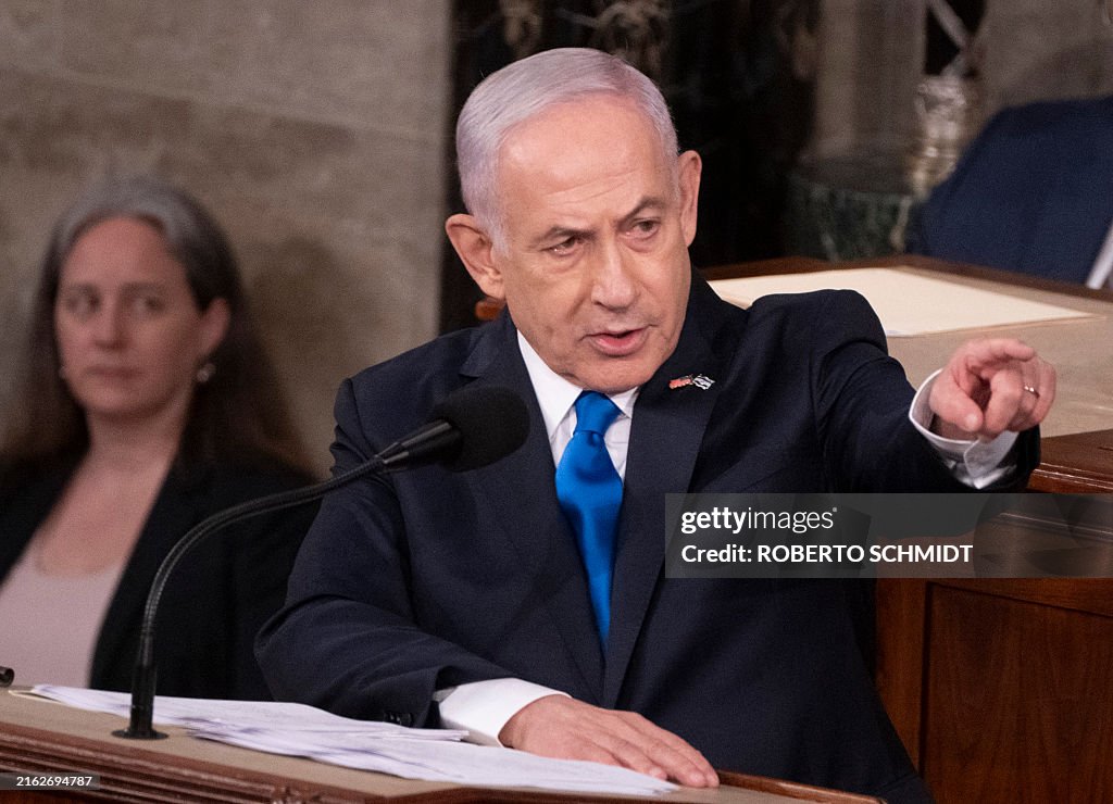 TOPSHOT-US-ISRAEL-POLITICS-DIPLOMACY-CONGRESS-NETANYAHU