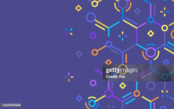 stockillustraties, clipart, cartoons en iconen met science chemical molecule compound abstract background - wetenschappelijk experiment