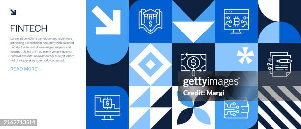 geometrisches infografik-design für fintech - fondsmanager stock-grafiken, -clipart, -cartoons und -symbole