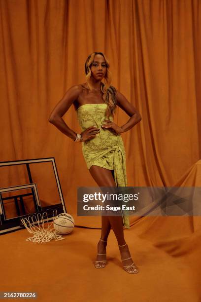 Lexie Brown of the Los Angeles Sparks poses for a portrait during the Orange Carpet event at WNBA Live on July 18, 2024 at the Phoenix Convention...