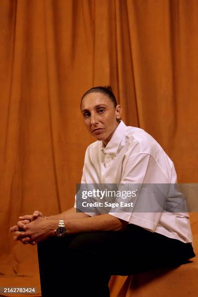 Diana Taurasi of the Phoenix Mercury poses for a portrait during the Orange Carpet event at WNBA Live on July 18, 2024 at the Phoenix Convention...