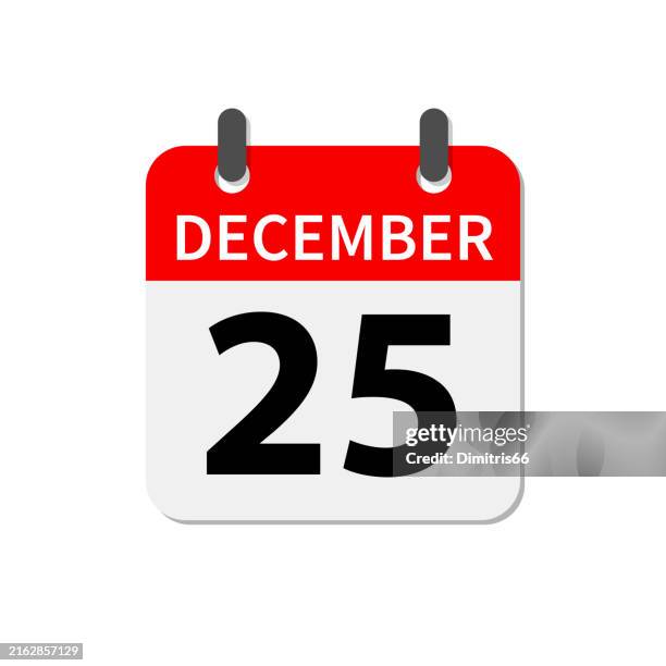 calendar icon: december 25, christmas day - december 25 stock illustrations