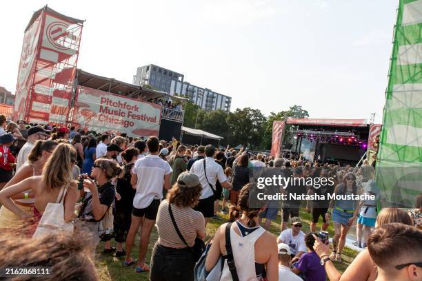 Crowds gather at Pitchfork Music Festival at Union Park on July 20, 2024 in Chicago, Illinois.