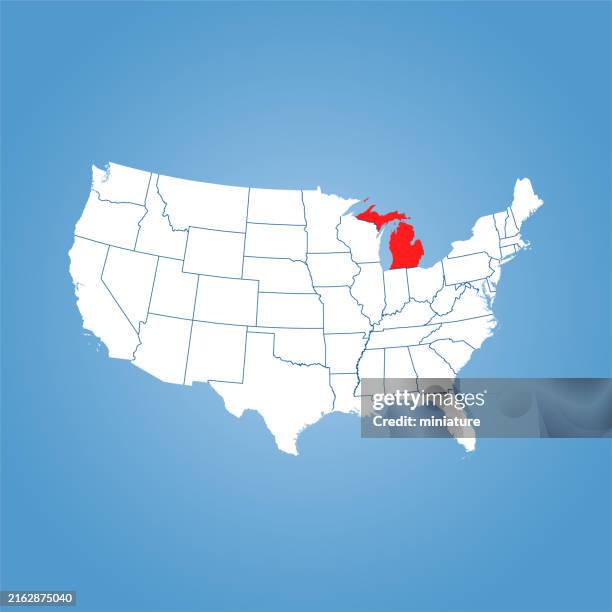 michigan map - michigan map stock illustrations