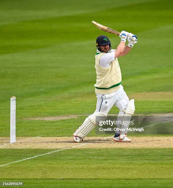 Northern Ireland , United Kingdom - 26 July 2024; Paul Stirling of Ireland, batting during day two of the Test Match between Ireland and Zimbabwe at...