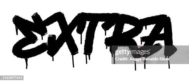 extra word black graffiti airbrush spraypaint typography - crumbs vector stock illustrations