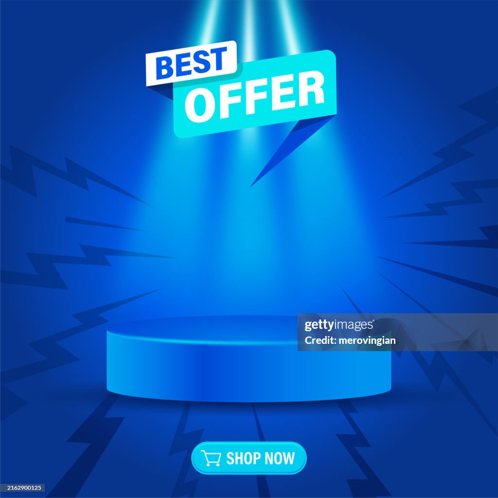 Stage platform pedestal product display with sales promotion