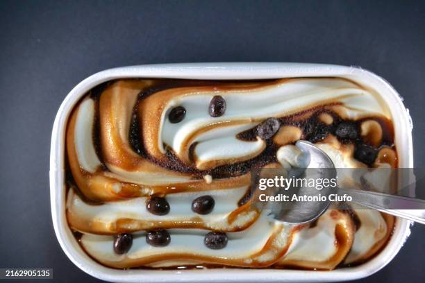 handmade italian coffee ice cream - artisan coffee shop stock pictures, royalty-free photos & images