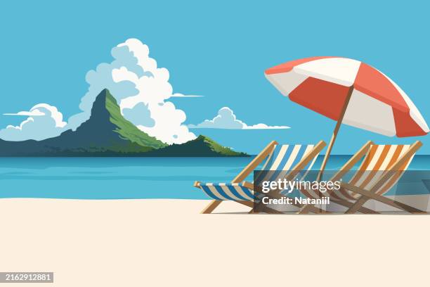 vacation - outdoor chair stock illustrations
