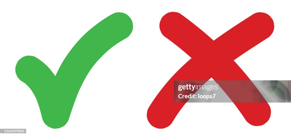 Check Mark and Cross Vector Illustration