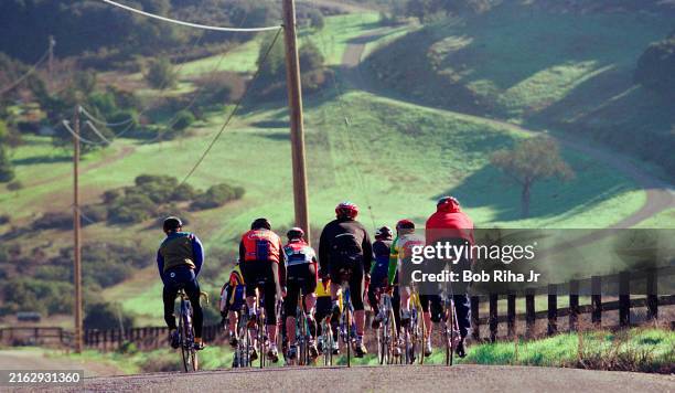 Cyclists on back roads training with United States Olympic Committee 1999 coach of the year and Cycling Technology Coach Chris Carmichael...