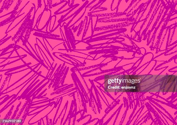 ilustrações de stock, clip art, desenhos animados e ícones de seamless pink crayon scribble wallpaper background - desenho a lápis de cera