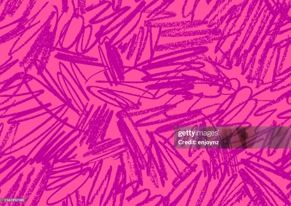Seamless pink crayon scribble wallpaper background