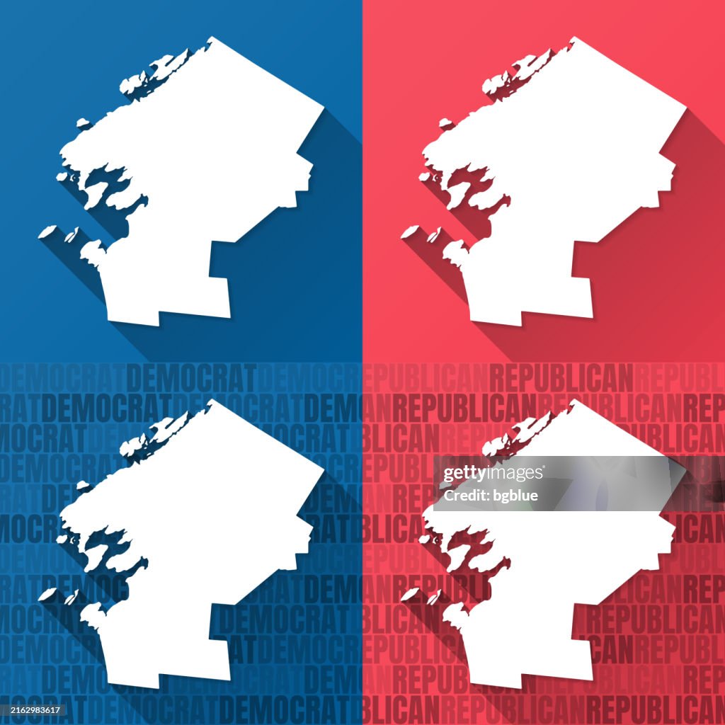 Jefferson County, New York. Maps on blue and red backgrounds