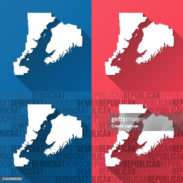 kenai peninsula, alaska. maps on blue and red backgrounds - kenai alaska stock illustrations