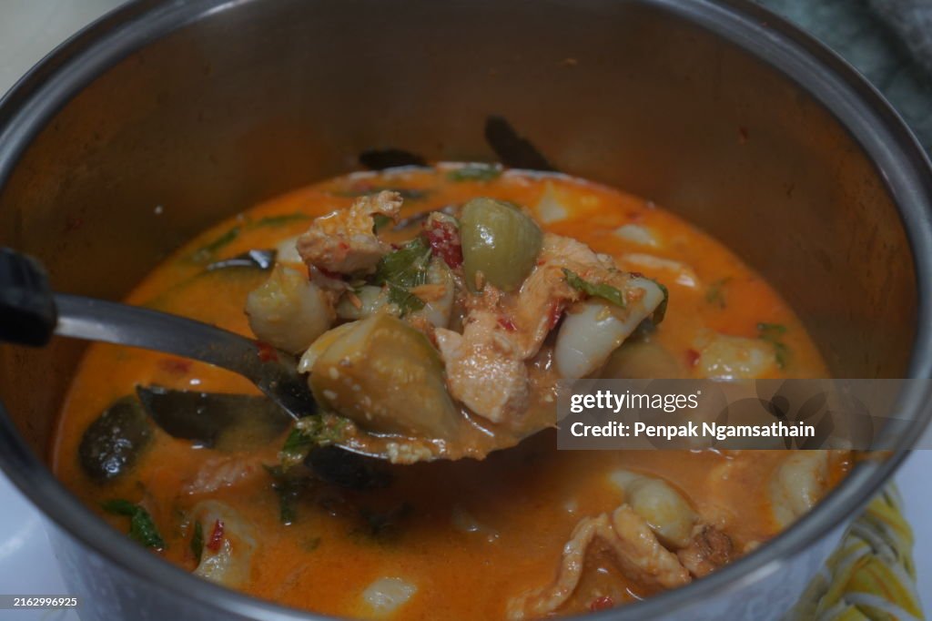 Red Curry with Chicken and eggplants