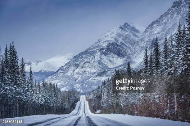 icefields parkway - snow capped mountains stock pictures, royalty-free photos & images
