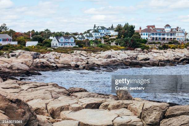 waterfront homes. york, maine - maine stock pictures, royalty-free photos & images