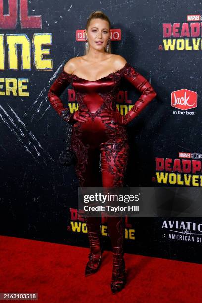 Blake Lively attends the world premiere of "Deadpool & Wolverine" at Lincoln Center on July 22, 2024 in New York City.