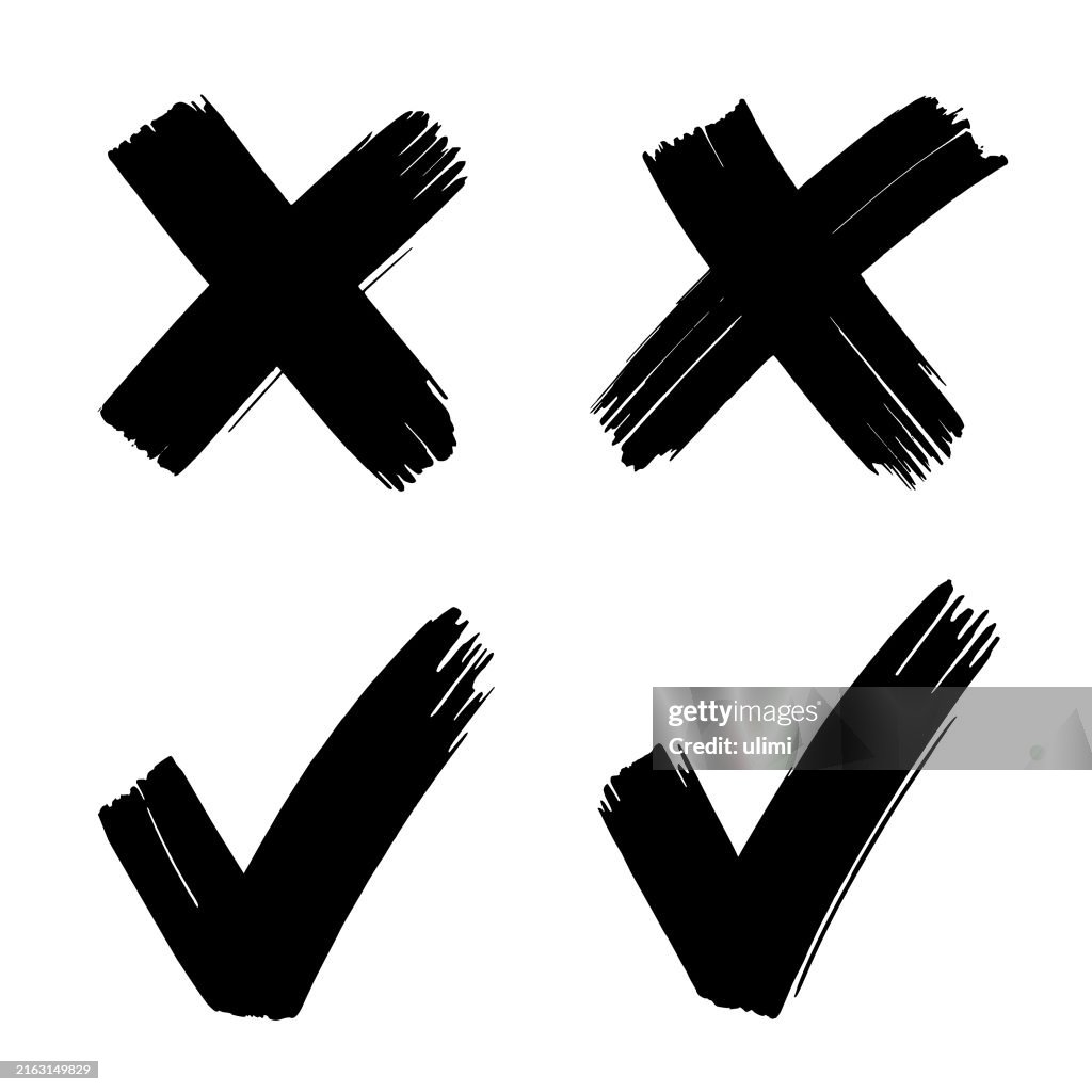 Check mark and cross signs