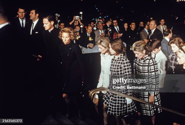 Ethel Kennedy arriving at St Patrick's Cathedral where the coffin of her late husband, Senator Robert F Kennedy, has been brought to lie in state,...