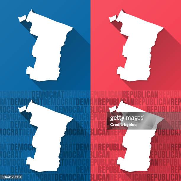 windsor county, vermont. maps on blue and red backgrounds - woodstock vermont stock illustrations