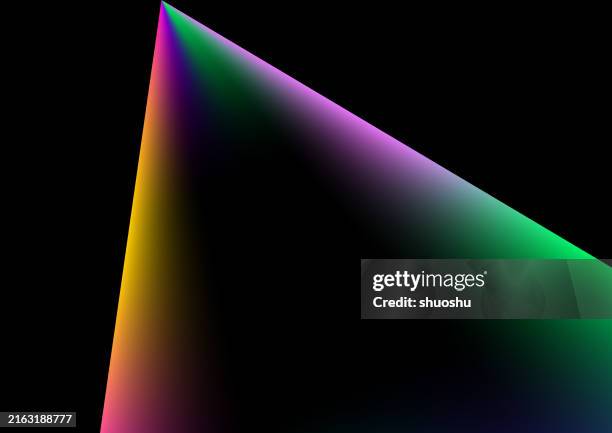 stockillustraties, clipart, cartoons en iconen met abstract triangle gradient prism light effect digital background - prisma