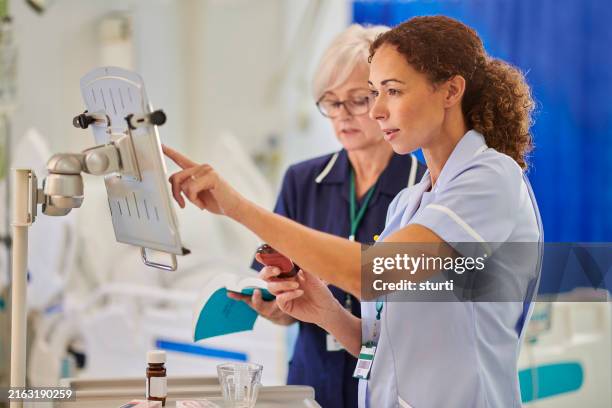 nurse team prescribing ward medicines - care stock pictures, royalty-free photos & images
