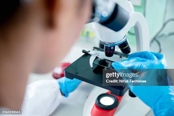 research and development in the healthcare sciences to staying up-to-date. - microbiologie stockfoto's en -beelden
