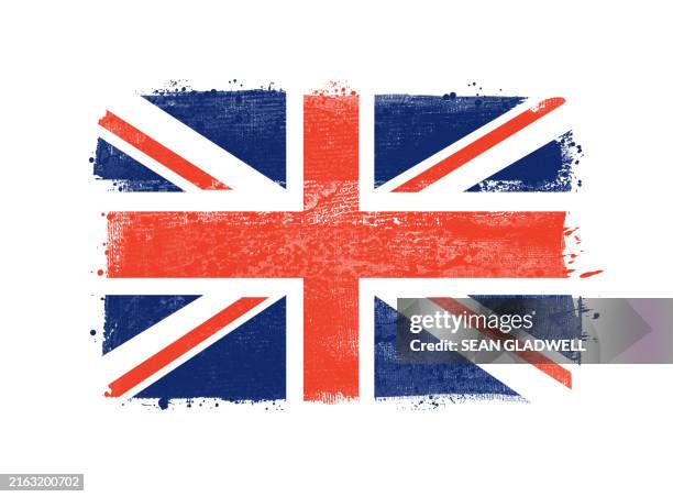 painted british flag - bandera del reino unido fotografías e imágenes de stock